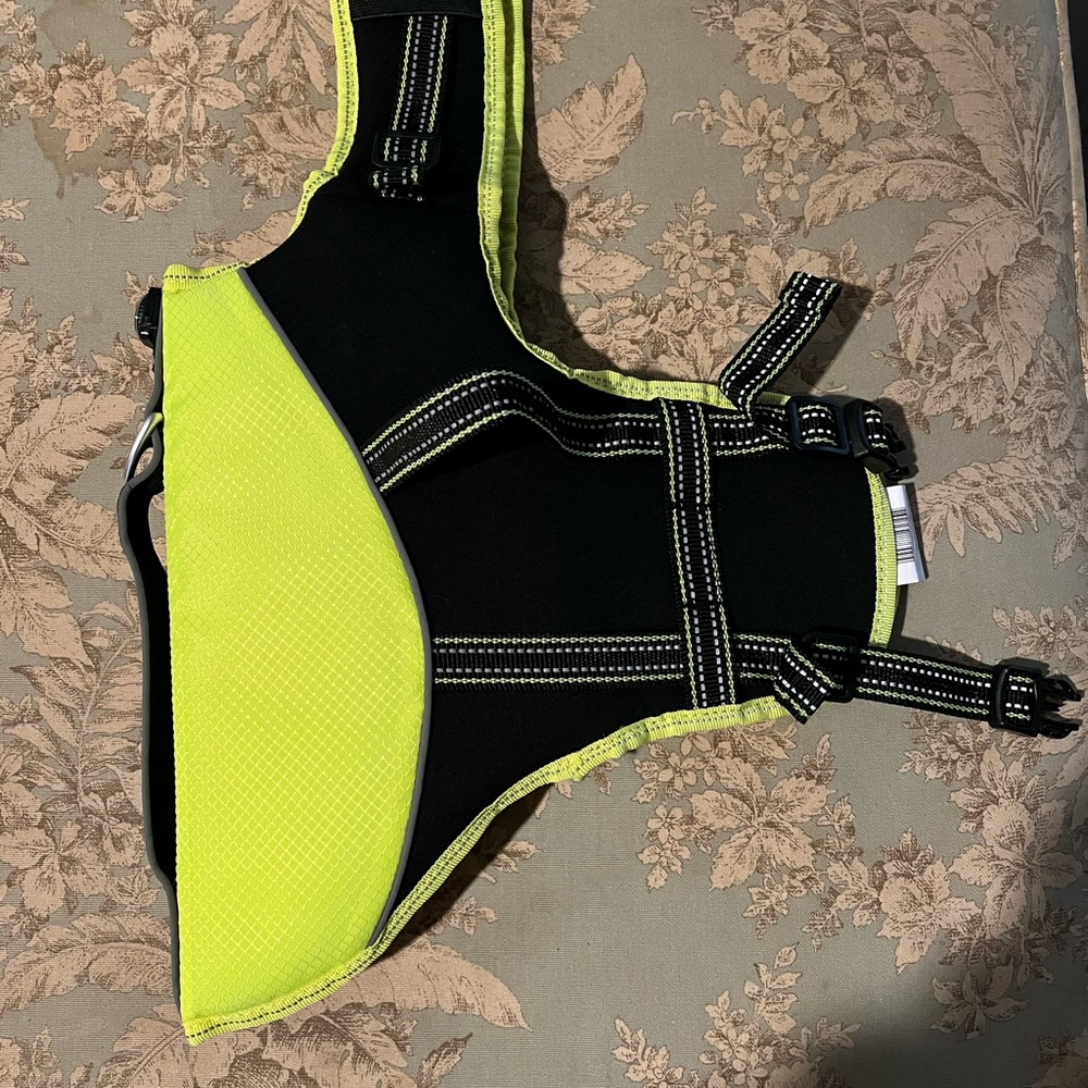 Dog Lifejacket Size Small, bright yellow.